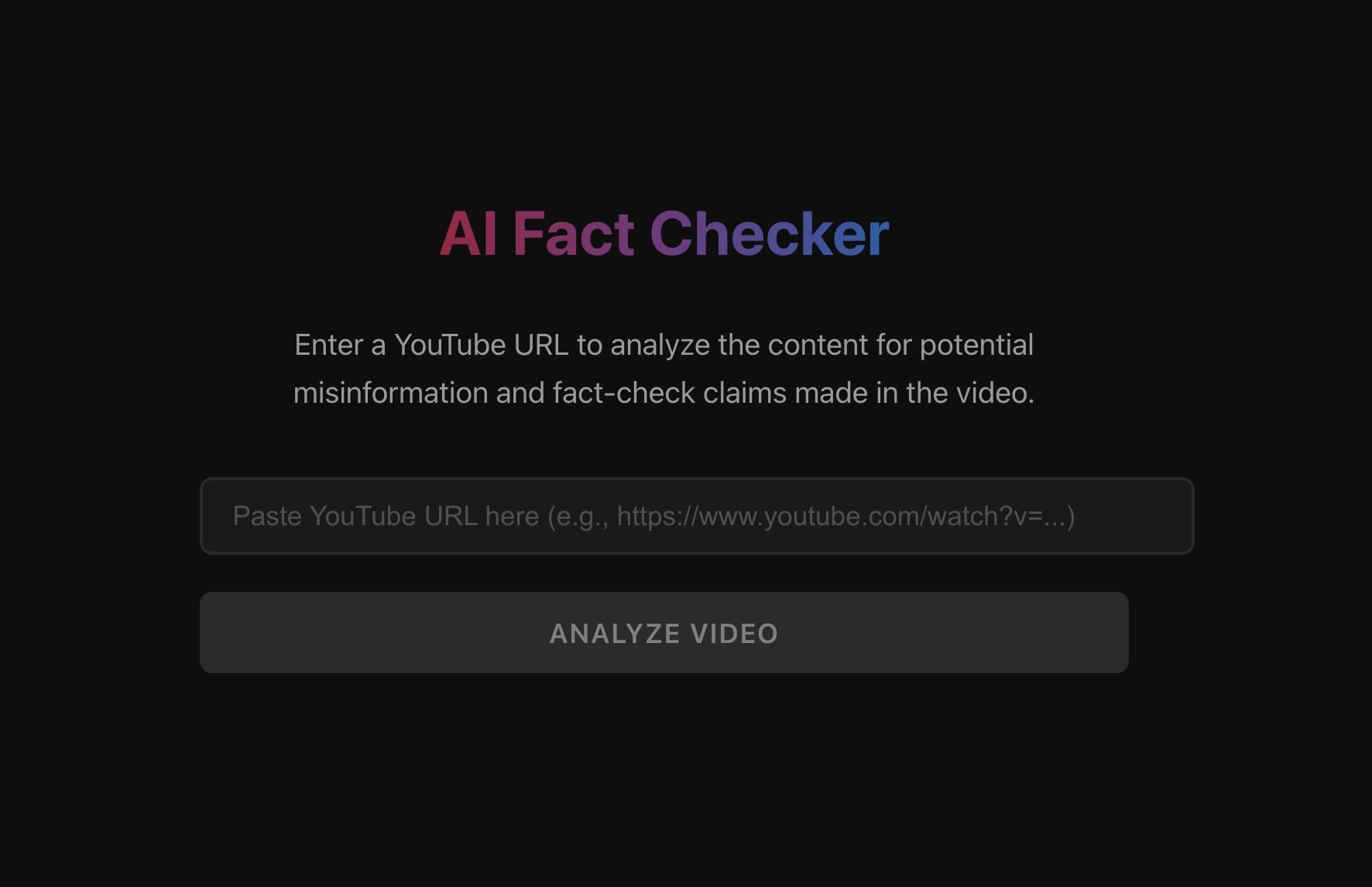 AI Fact-Checker - Misinformation Killer